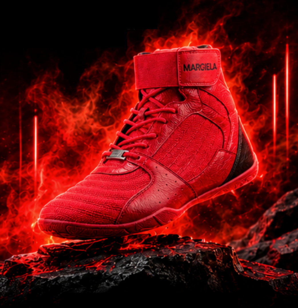 Zapatilla AFC Jabalí Dynamic roja de caña alta